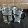 4 Glass Cups With Metal Holders Image 3