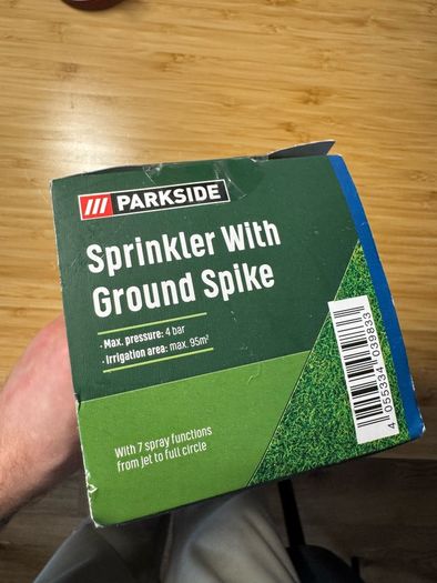 Brand New Parkside Garden Hose Lawn Sprinkler - 7 Spray Functions