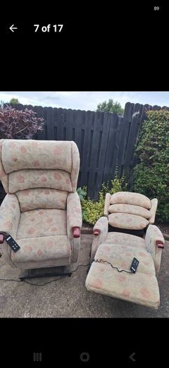 2 x riser recliner electric armchairs
