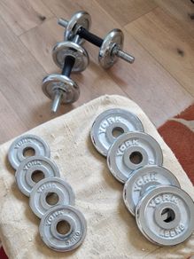 York Fitness 20kg Chrome Adjustable Dumbbell Set (Pair)