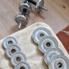 York Fitness 20kg Chrome Adjustable Dumbbell Set (Pair)