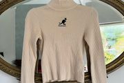 Kangol x H&amp;M Cream Ribbed Knit Turtle Neck Sweater XS