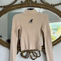 Kangol x H&M Cream Ribbed Knit Turtle Neck Sweater XS