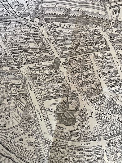 Facsimile reproduction of 19th century Galway map