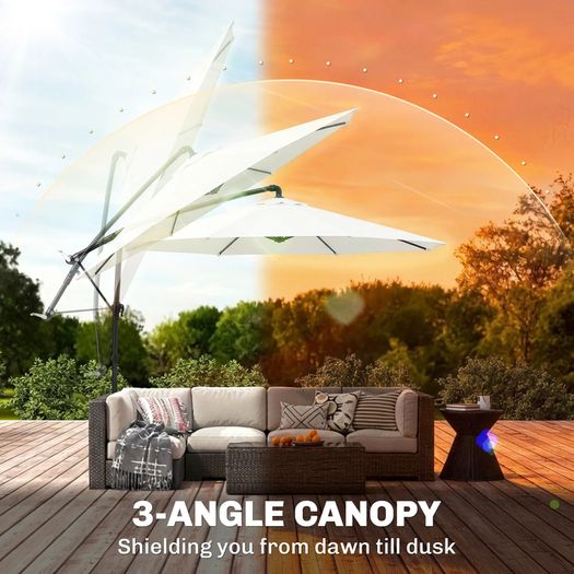 3M Umbrella Parasol Cream White