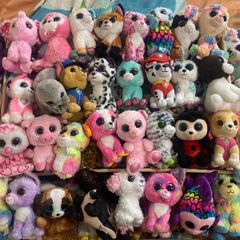 78 TY beanie boos with home made shelves