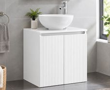 Wall-Mounted White Bathroom Vanity Unit Engineered wood