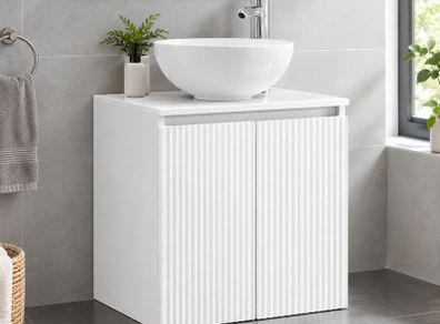 Wall-Mounted White Bathroom Vanity Unit Engineered wood