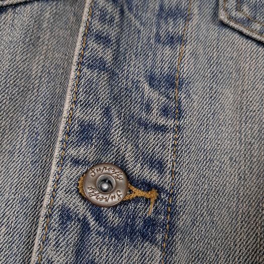 Superfly Patched Distressed Blue Denim Trucker Jacket Size L
