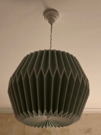 Turquoise and white origami Lightshade