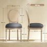 Set of 2 Dining Chairs - Louis XVI Style Medallion Living Room Chair Image 2