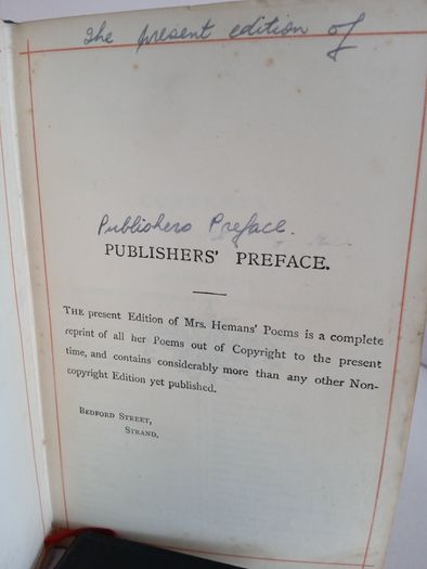 The Poetical Works of Mrs. Hemans: Reprinted from the Early Editions with Memoir, Explanatory Notes, Etc by Mrs Hemans (RB172)