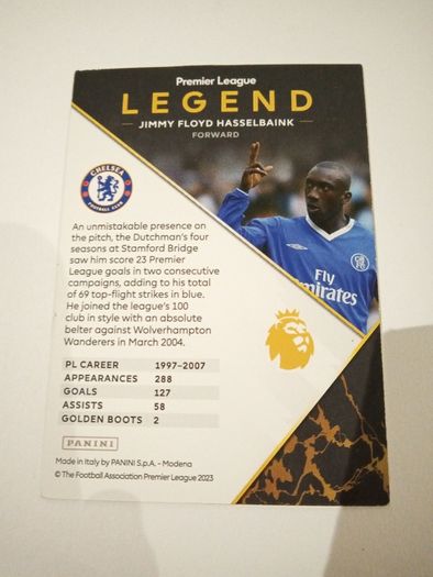 Jimmy Floyd hasselbaink legend panini match attax