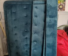 teal velvet double bed frame