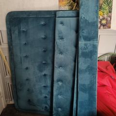 teal velvet double bed frame