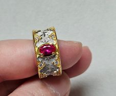 NEW - Natural stone with silver ring