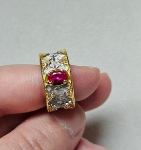 NEW - Natural stone with silver ring