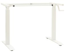 Manual Height Adjustable Standing Desk Frame Hand Crank White
