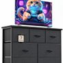 Chest of Drawers for Bedroom with 7 Drawers, Fabric Storage Drawer, Tall Black Hallway Storage Unit Image 6