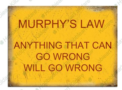 Murphy law tin metal sign