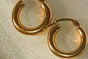 Vintage Hallmarked 9k Gold Chunky Hoop Earrings