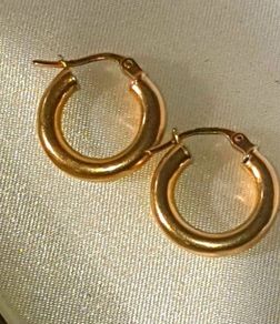 Vintage Hallmarked 9k Gold Chunky Hoop Earrings