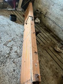Antique hayseed/ fertiliser shaker. 10 ft long
