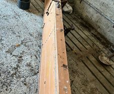 Antique hayseed/ fertiliser shaker. 10 ft long