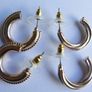 Vintage Gold plated Hoop Earrings (2 Pairs) Image 4