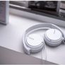 Sony MDR-ZX110AP Wired Overhead Headphones with Microphone, Neodymium Dynamic Drivers, Swivel Fold Design - White Image 4