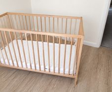 IKEA cot + Mattress (120x60cm) + clevamama mattress protector