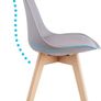 Set of 4 Dining Room Chairs with Solid Beech Leg, Retro Design Padded Chairs, Kitchen Chairs, Wood Image 4