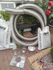 new stove flue liner, heart,fittings etc