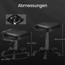 Height Adjustable Under Desk Footrest,Ultra Soft Padded Roller Seat PU Leather Low Round Rolling Stool Floor Stool with Wheels,Ideal for Office Salon Massage Pedicure,Black Image 3