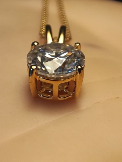 2.5ct. Moissanite Solitaire Pendant and Chain