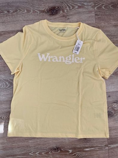 Original Wrangler tshirt yellow/lemon woman's short sleeve cotton tee shirt size L
