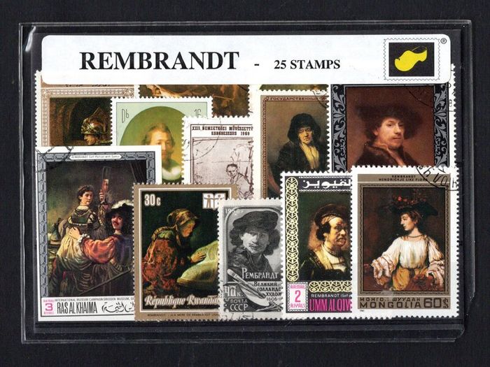 25 Stamps celebrating artist Rembrandt pack