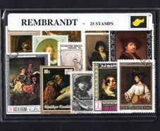 25 Stamps celebrating artist Rembrandt pack
