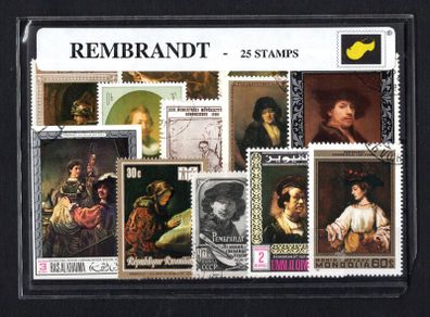 25 Stamps celebrating artist Rembrandt pack