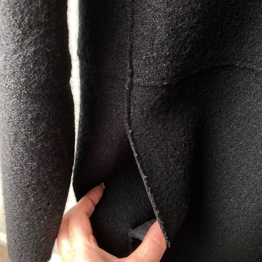 COS 100% Boiled Wool Cocoon Zip Jacket Coat - Black