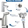 Portable Bidet Sprayer Kit - Stainless Steel Toilet Water Spray Bidet Attachment with Tap Diverter for Kitchen Sink Faucet or Bathroom Image 2