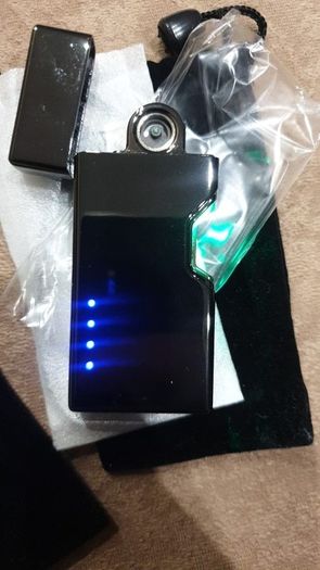 Rotating Laser Sensor Electronic Arc Lighter USB Black 2 for 35