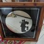 Vintage silhouette mirror lady image in black in wooden frame Image 2