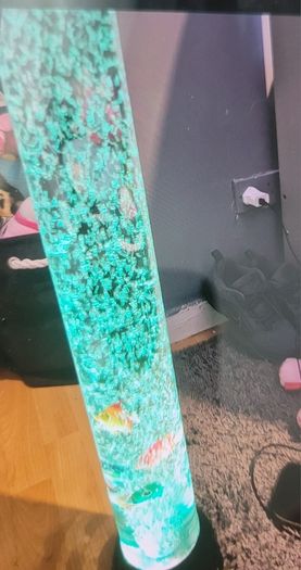 Artificial fish cube tank,mood changing light