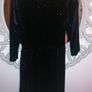 Black velvet mini skater dress Image 2