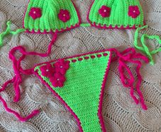 Neon crochet summer set