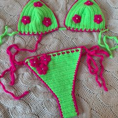 Neon crochet summer set