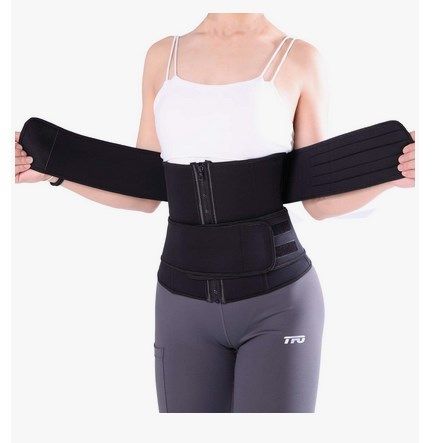 Women's Waist Training belt, TFO, 9 Steel Boned Corset Sweat Trimmer Belt Workout Shapewear for Weight Loss