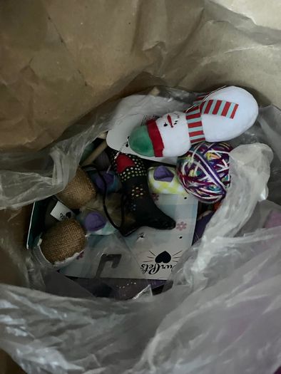 cat climbing set + toys - mint condition