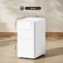 3-Drawer Steel Filing Cabinet with Lock - White Image 2